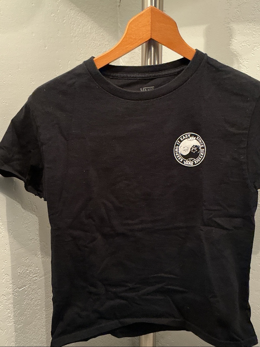 Vans Black Short Sleeve Crewneck Tee with Chest Emblem